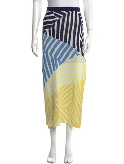Pre-owned Staud Striped Midi Length Skirt In Multi