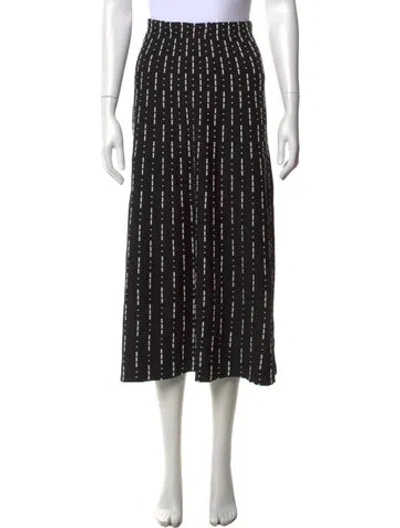 Pre-owned Staud Striped Midi Length Skirt W/ Tags In Black