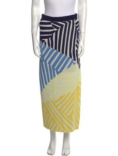 Pre-owned Staud Striped Midi Length Skirt W/ Tags In Blue