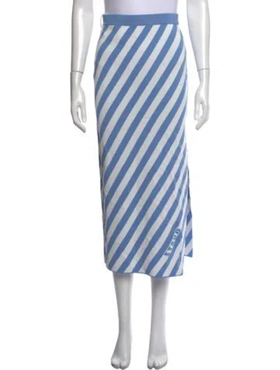 Pre-owned Staud Striped Midi Length Skirt W/ Tags In Blue