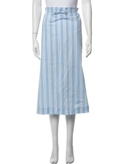 Pre-owned Staud Striped Midi Length Skirt W/ Tags In Blue