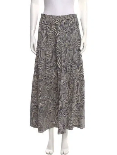 Pre-owned Staud Striped Midi Length Skirt W/ Tags In Neutral