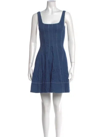 Pre-owned Staud Striped Mini Dress In Blue