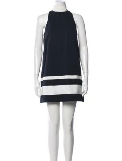 Pre-owned Staud Striped Mini Dress In Blue