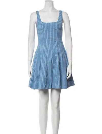 Pre-owned Staud Striped Mini Dress In Blue