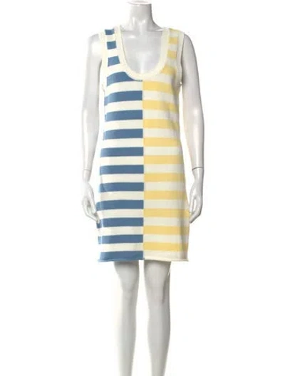 Pre-owned Staud Striped Mini Dress In Multi