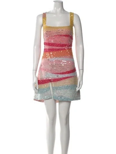 Pre-owned Staud Striped Mini Dress In Multi