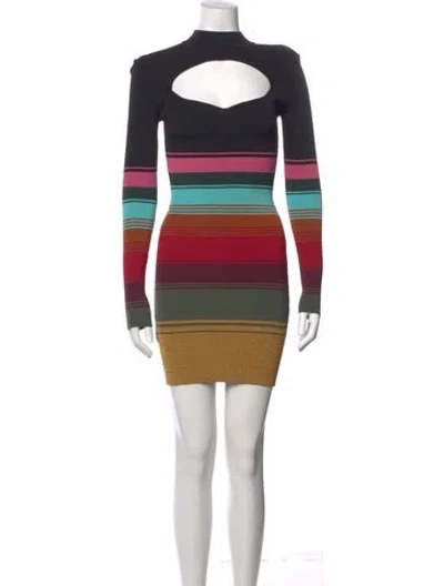 Pre-owned Staud Striped Mini Dress In Multi