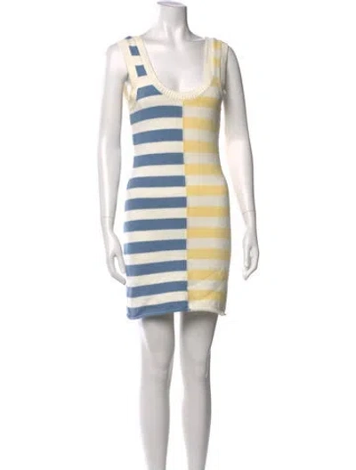Pre-owned Staud Striped Mini Dress In Multi