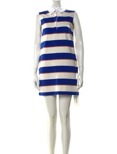 Pre-owned Staud Striped Mini Dress In Multi