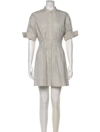Pre-owned Staud Striped Mini Dress In Neutral