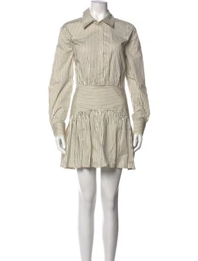 Pre-owned Staud Striped Mini Dress In Neutral
