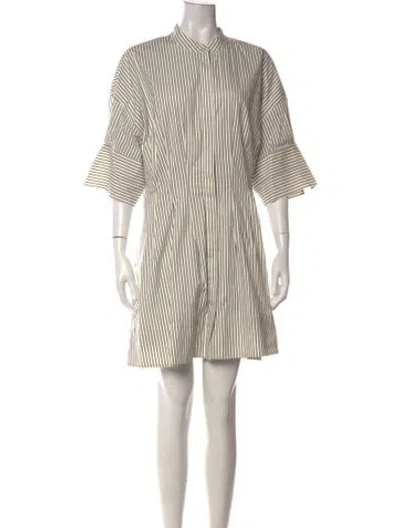Pre-owned Staud Striped Mini Dress In Neutral