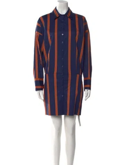 Pre-owned Staud Striped Mini Dress W/ Tags In Blue