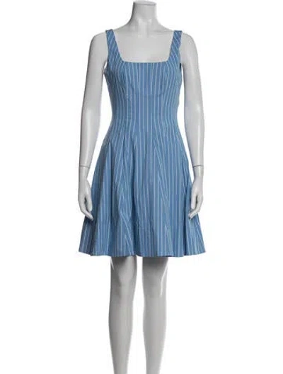 Pre-owned Staud Striped Mini Dress W/ Tags In Blue