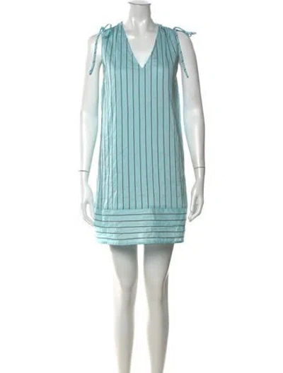 Pre-owned Staud Striped Mini Dress W/ Tags In Blue