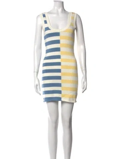 Pre-owned Staud Striped Mini Dress W/ Tags In Multicolor