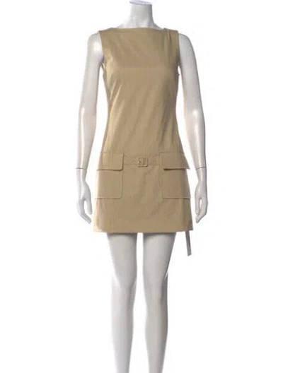 Pre-owned Staud Striped Mini Dress W/ Tags In Neutral