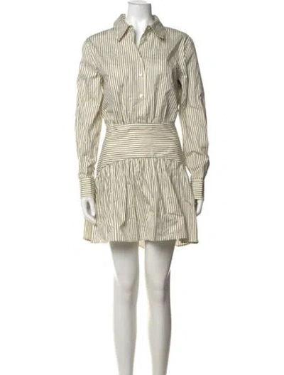 Pre-owned Staud Striped Mini Dress W/ Tags In Neutral