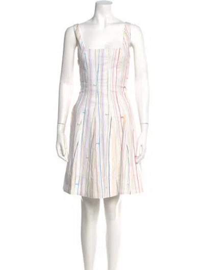 Pre-owned Staud Striped Mini Dress In White