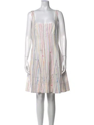 Pre-owned Staud Striped Mini Dress In White