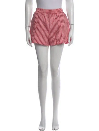 Pre-owned Staud Striped Mini Shorts In Multi