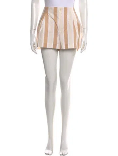 Pre-owned Staud Striped Mini Shorts In Neutral