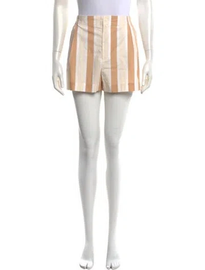 Pre-owned Staud Striped Mini Shorts W/ Tags In Brown