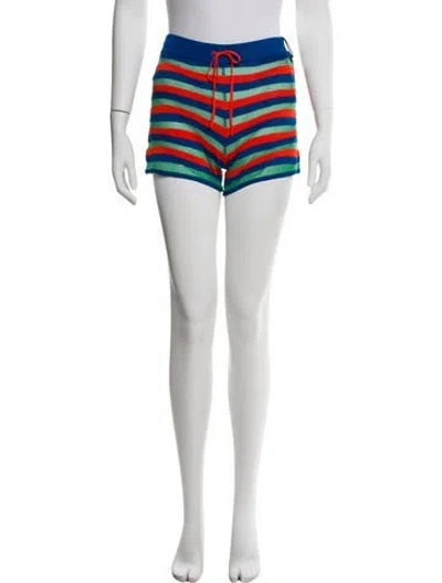 Pre-owned Staud Striped Mini Shorts W/ Tags In Multi