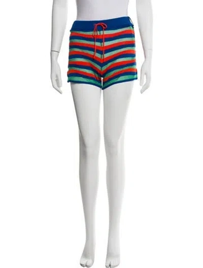 Pre-owned Staud Striped Mini Shorts W/ Tags In Multi
