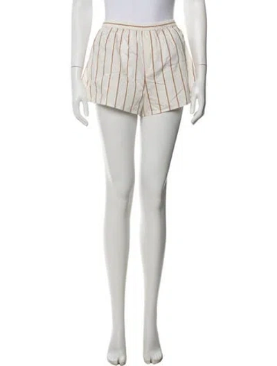 Pre-owned Staud Striped Mini Shorts W/ Tags In White
