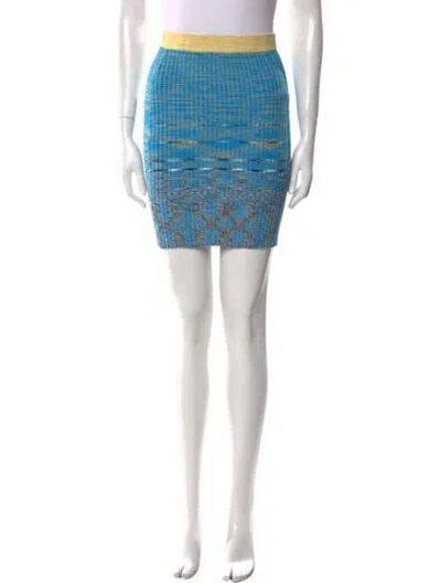 Pre-owned Staud Striped Mini Skirt In Blue