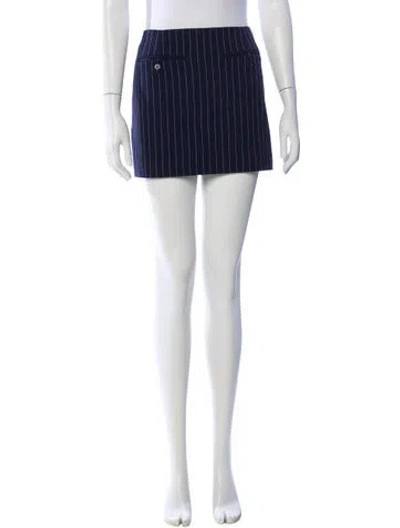 Pre-owned Staud Striped Mini Skirt In Blue