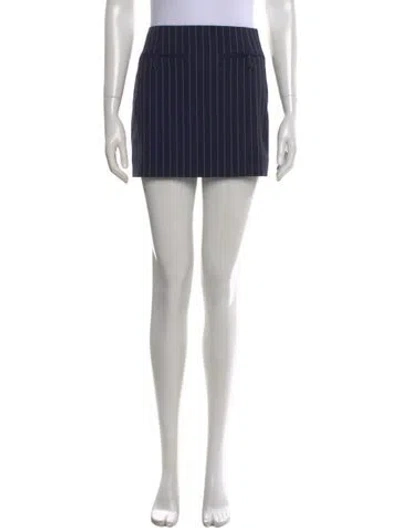 Pre-owned Staud Striped Mini Skirt In Blue