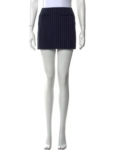 Pre-owned Staud Striped Mini Skirt In Blue