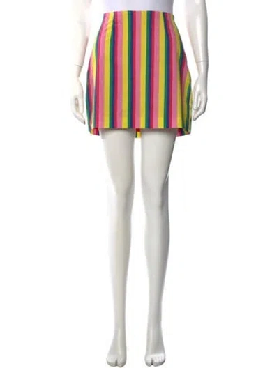 Pre-owned Staud Striped Mini Skirt In Multi