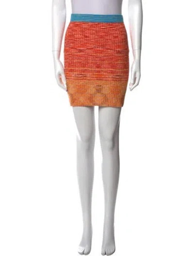 Pre-owned Staud Striped Mini Skirt In Orange