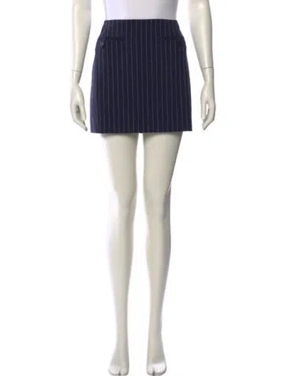Pre-owned Staud Striped Mini Skirt W/ Tags In Blue