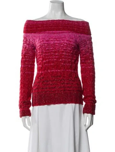 Pre-owned Staud Striped Off-the-shoulder Sweater In Multi