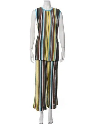 Pre-owned Staud Striped Pant Set W/ Tags In Multicolor