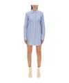 Staud Striped Shirt Dress In Multicolor
