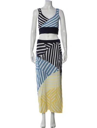 Pre-owned Staud Striped Skirt Set In Blue