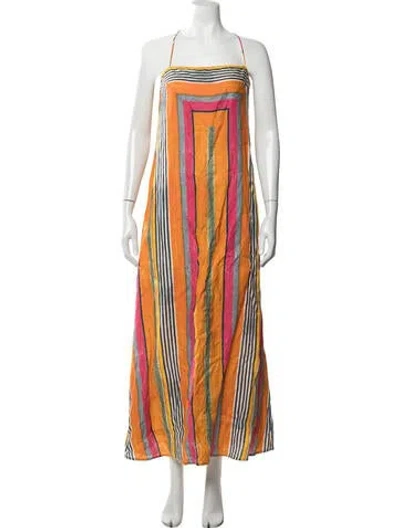 Pre-owned Staud Striped Skirt Set In Orange