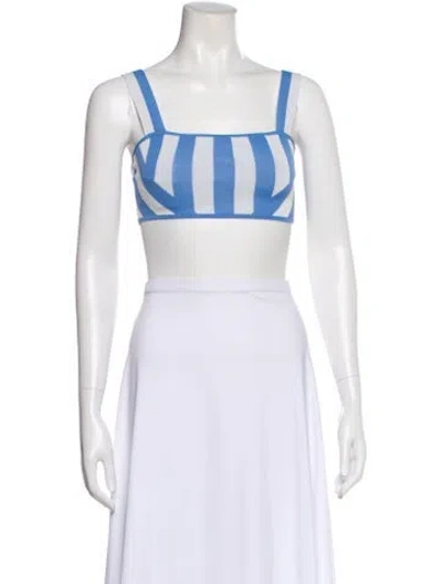 Pre-owned Staud Striped Square Neckline Crop Top In Multi