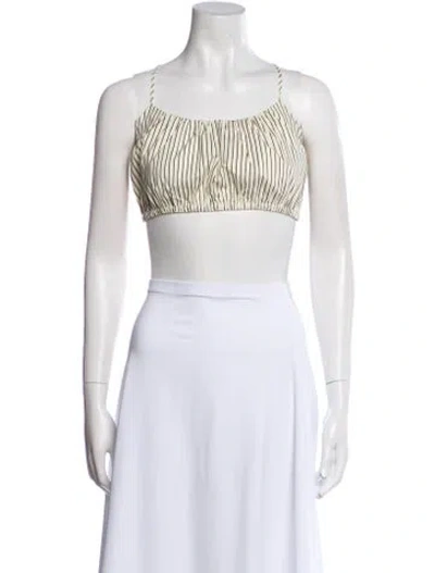 Pre-owned Staud Striped Square Neckline Crop Top In Multi