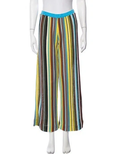 Pre-owned Staud Striped Sweatpants In Blue