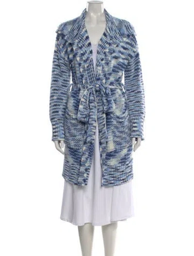 Pre-owned Staud Striped V-neck Sweater In Blue