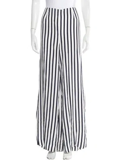 Pre-owned Staud Striped Wide Leg Pants In Blue