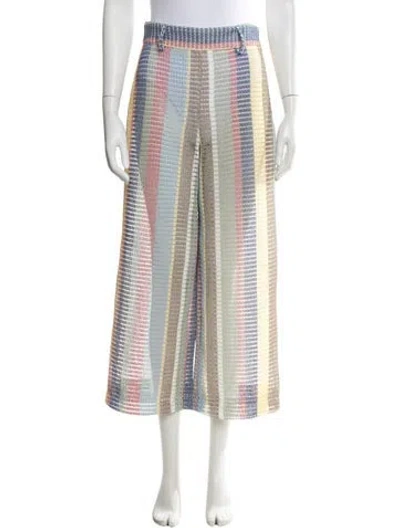Pre-owned Staud Striped Wide Leg Pants In Multicolor