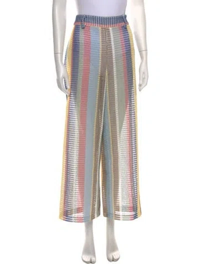 Pre-owned Staud Striped Wide Leg Pants In Multicolor